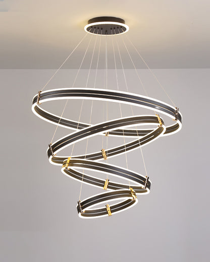 WOMO Tiered Black Rings Chandelier-WM2172