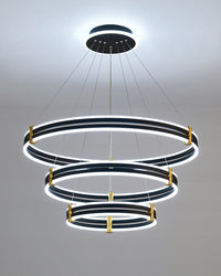 WOMO Tiered Black Rings Chandelier-WM2172