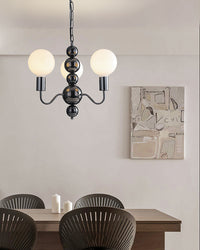 WOMO Glass Globe Black Arm Chandelier-WM2173