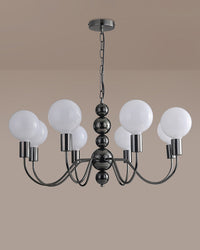 WOMO Glass Globe Black Arm Chandelier-WM2173