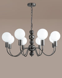 WOMO Glass Globe Black Arm Chandelier-WM2173