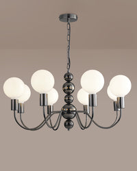 WOMO Glass Globe Black Arm Chandelier-WM2173