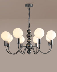WOMO Glass Globe Black Arm Chandelier-WM2173