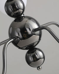 WOMO Glass Globe Black Arm Chandelier-WM2173