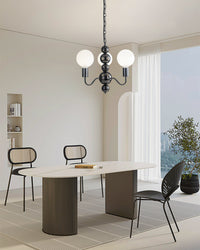 WOMO Glass Globe Black Arm Chandelier-WM2173