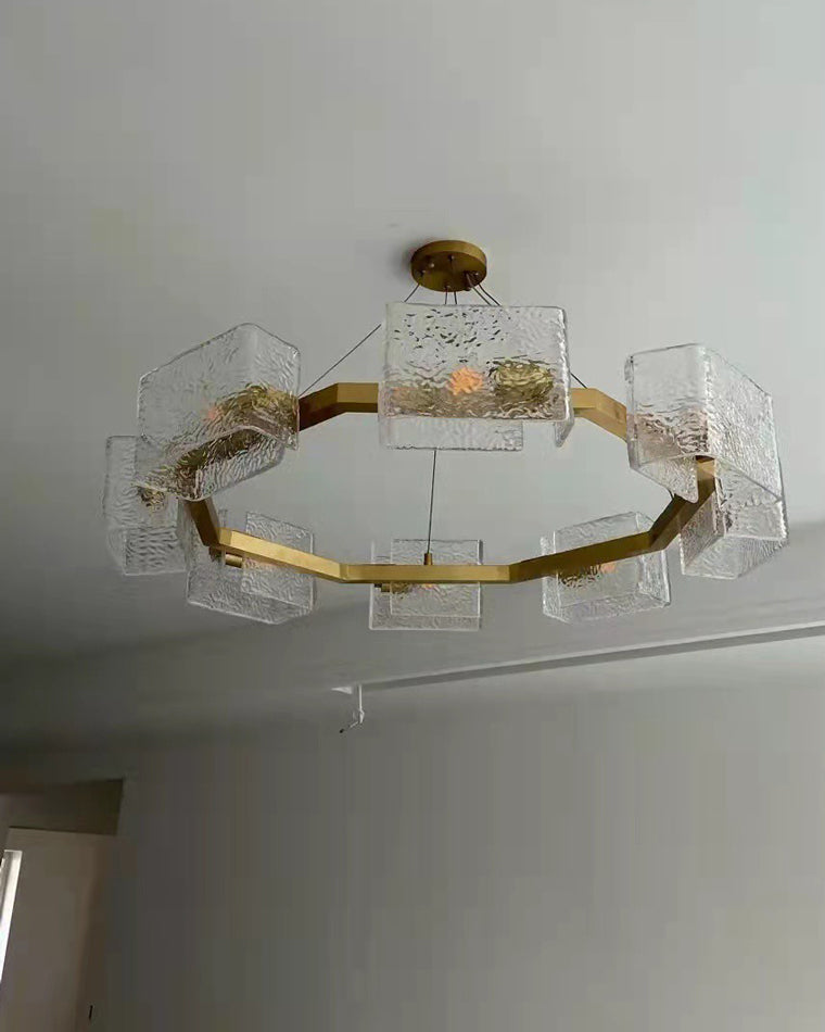 WOMO Textured Glass Round Chandelier-WM2174