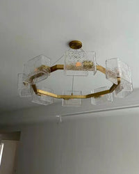 WOMO Textured Glass Round Chandelier-WM2174