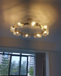 WOMO Textured Glass Round Chandelier-WM2174