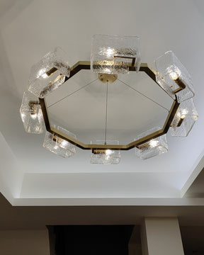 WOMO Textured Glass Round Chandelier-WM2174