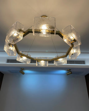 WOMO Textured Glass Round Chandelier-WM2174