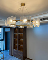 WOMO Textured Glass Round Chandelier-WM2174