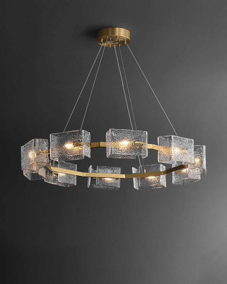 WOMO Textured Glass Round Chandelier-WM2174