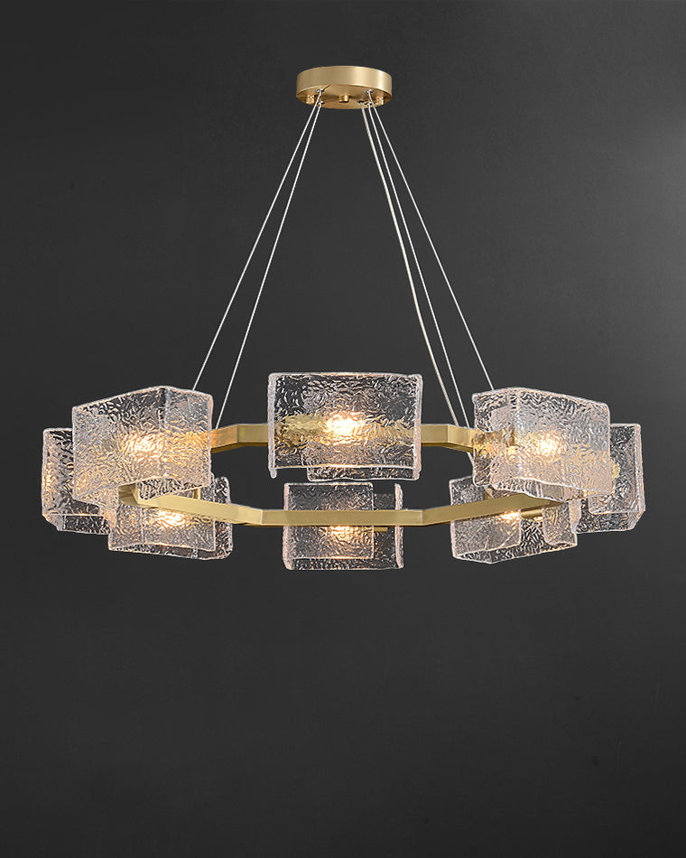 WOMO Textured Glass Round Chandelier-WM2174