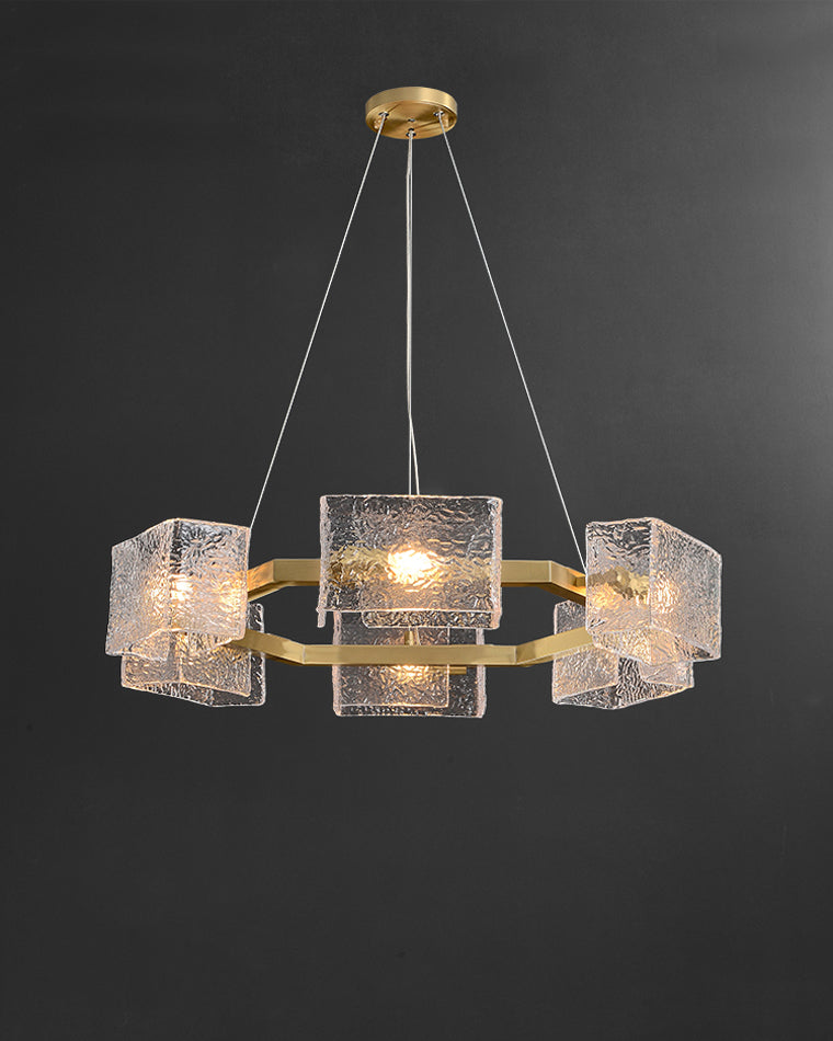 WOMO Textured Glass Round Chandelier-WM2174