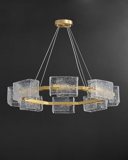 WOMO Textured Glass Round Chandelier-WM2174