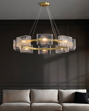 WOMO Textured Glass Round Chandelier-WM2174