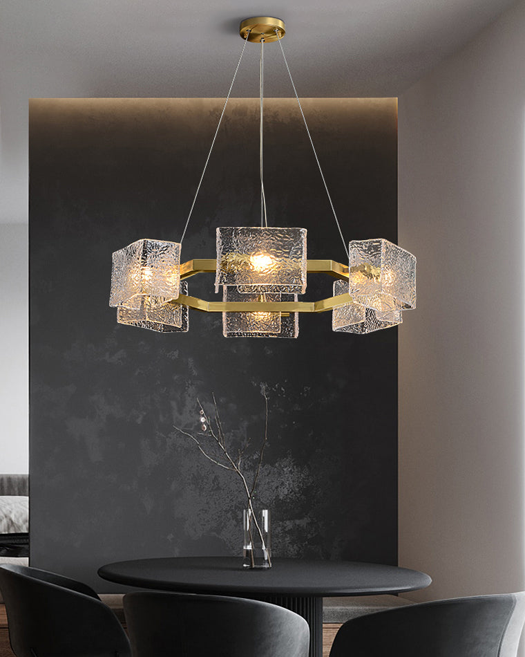 WOMO Textured Glass Round Chandelier-WM2174