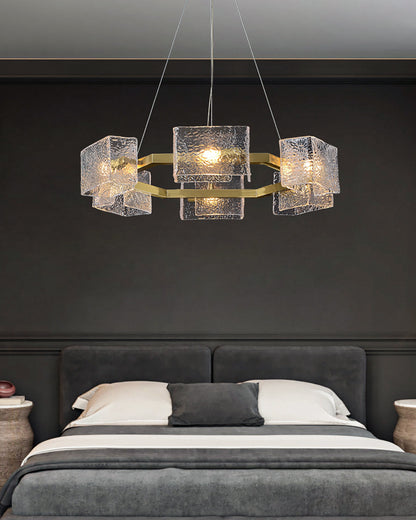 WOMO Textured Glass Round Chandelier-WM2174