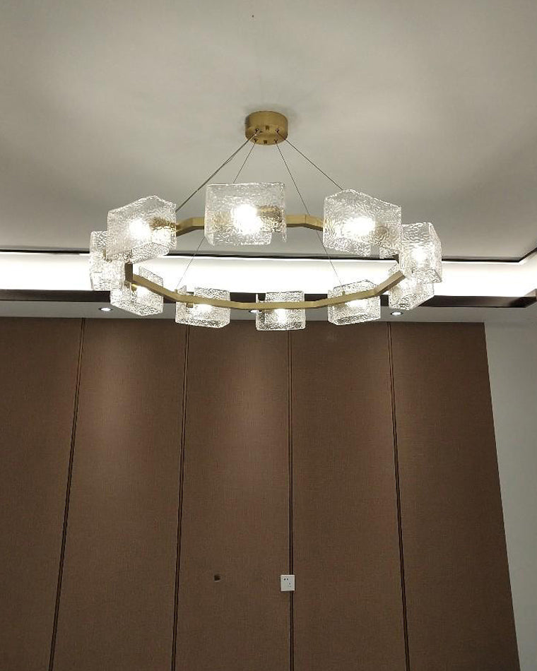 WOMO Textured Glass Round Chandelier-WM2174