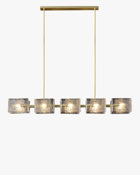 WOMO Textured Glass Linear Chandelier-WM2175