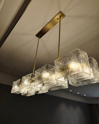 WOMO Textured Glass Linear Chandelier-WM2175