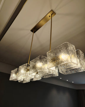 WOMO Textured Glass Linear Chandelier-WM2175