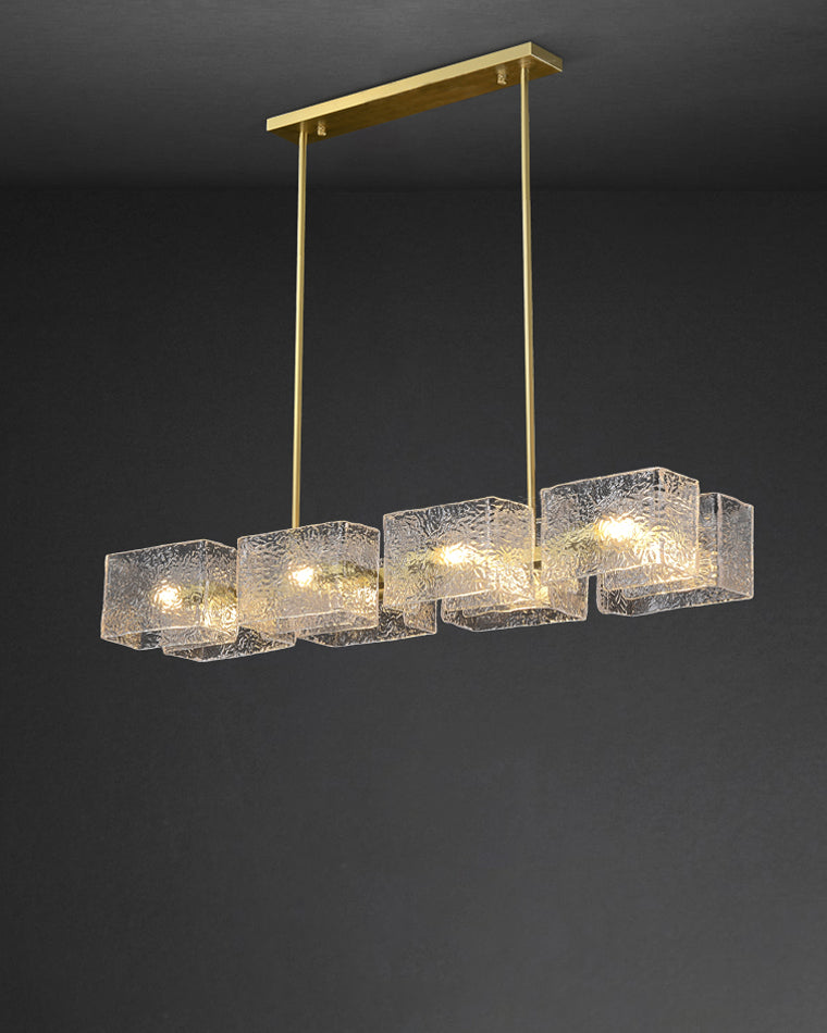 WOMO Textured Glass Linear Chandelier-WM2175