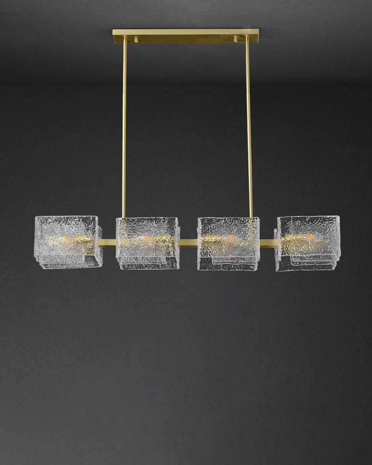 WOMO Textured Glass Linear Chandelier-WM2175