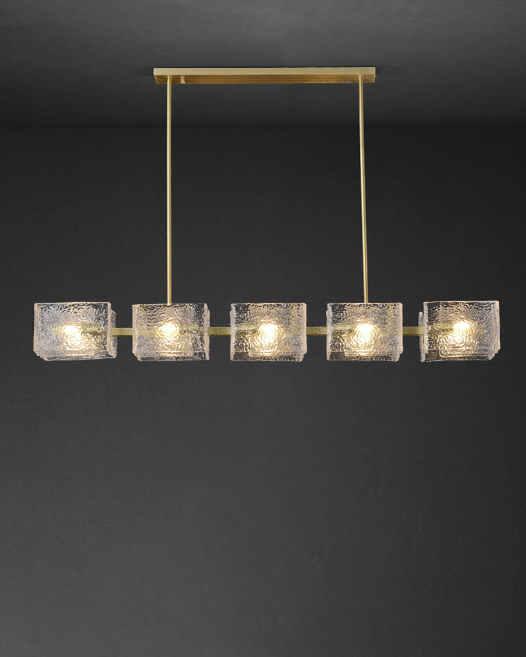 WOMO Textured Glass Linear Chandelier-WM2175