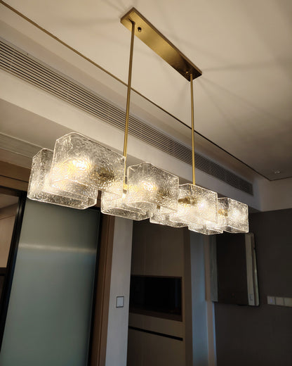 WOMO Textured Glass Linear Chandelier-WM2175