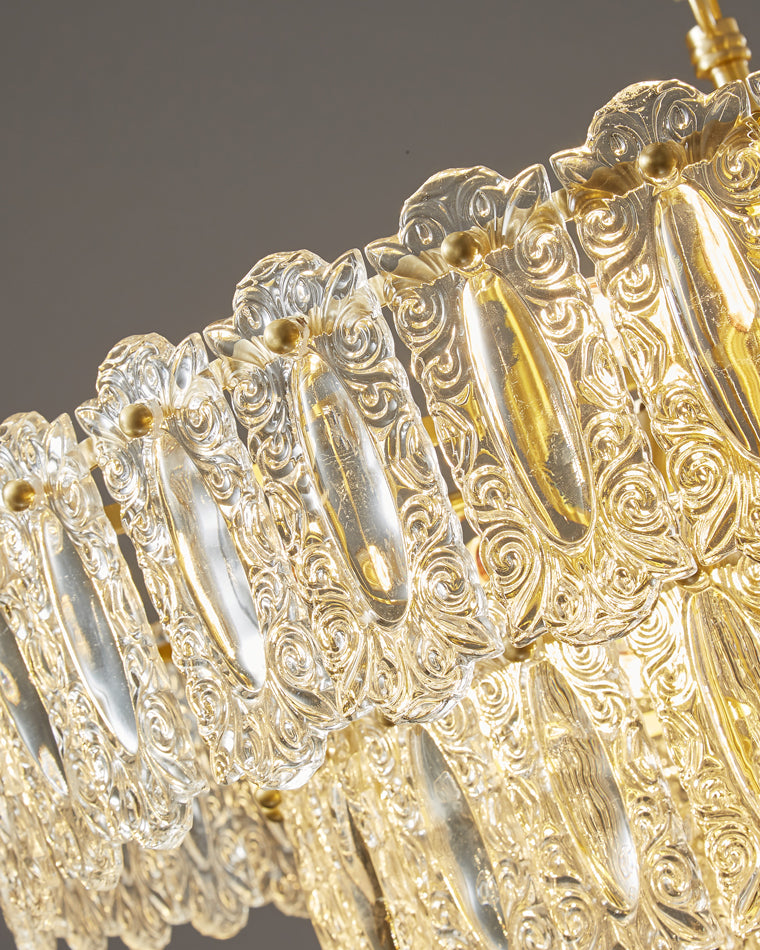 WOMO Textured Glass Tiered Chandelier-WM2177