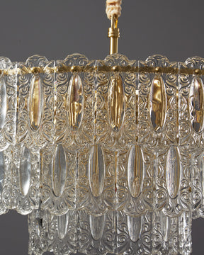 WOMO Textured Glass Tiered Chandelier-WM2177