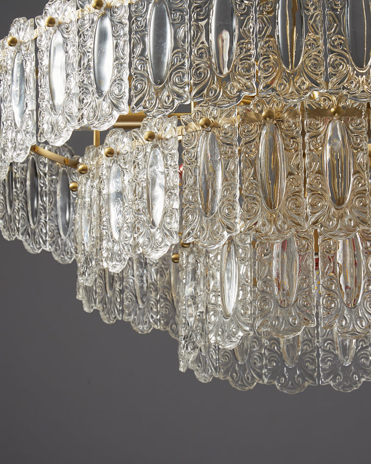 WOMO Textured Glass Tiered Chandelier-WM2177