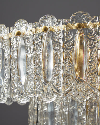 WOMO Textured Glass Tiered Chandelier-WM2177