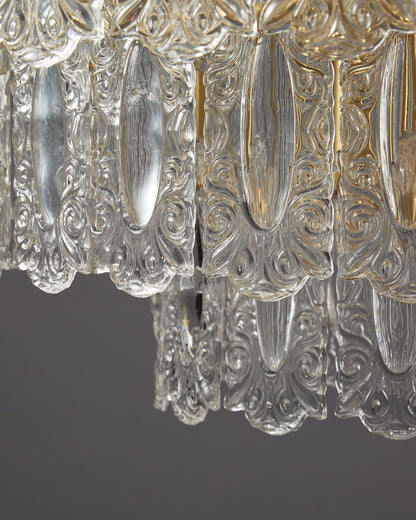 WOMO Textured Glass Tiered Chandelier-WM2177