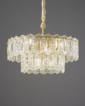 WOMO Textured Glass Tiered Chandelier-WM2177