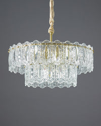 WOMO Textured Glass Tiered Chandelier-WM2177