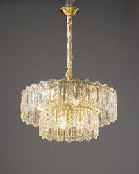 WOMO Textured Glass Tiered Chandelier-WM2177