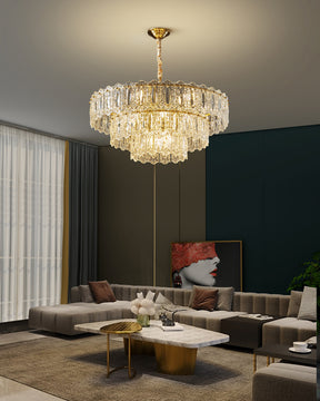 WOMO Textured Glass Tiered Chandelier-WM2177