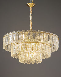 WOMO Textured Glass Tiered Chandelier-WM2177