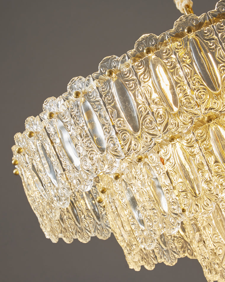 WOMO Textured Glass Tiered Chandelier-WM2177