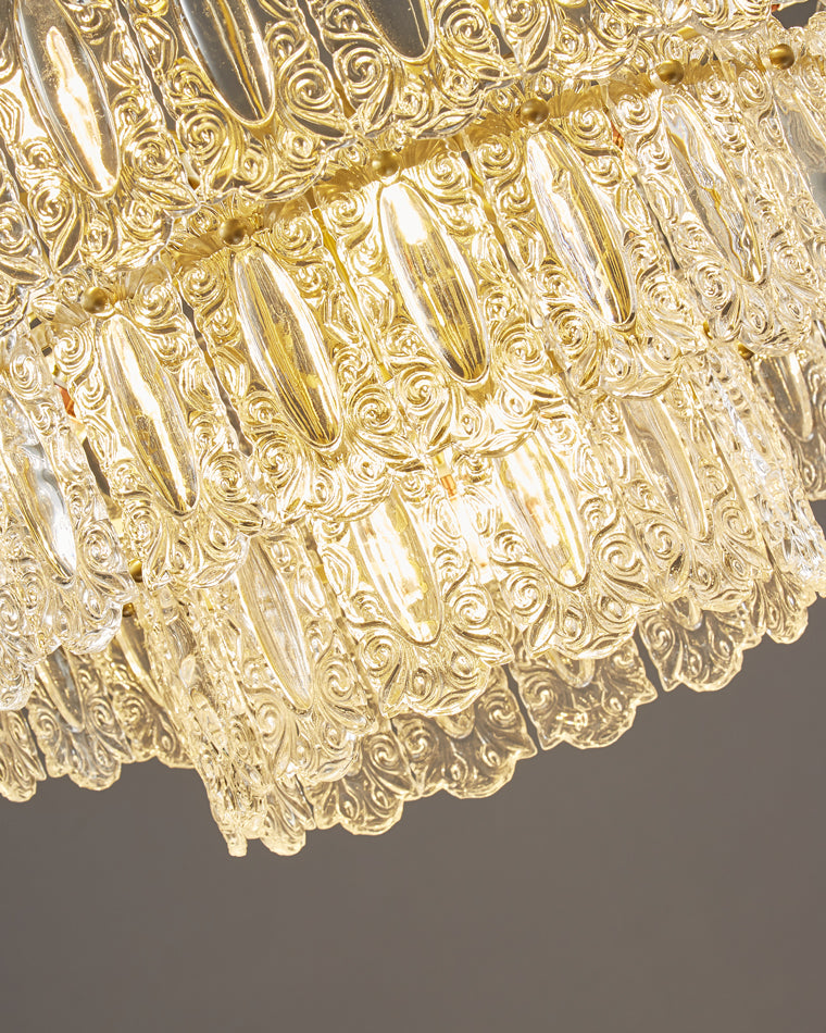 WOMO Textured Glass Tiered Chandelier-WM2177