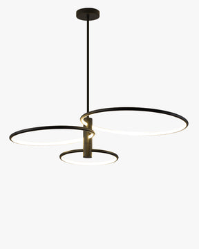 WOMO 3 Black LED Rings Chandelier-WM2179