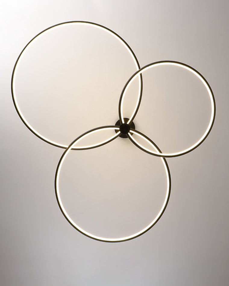 WOMO 3 Black LED Rings Chandelier-WM2179