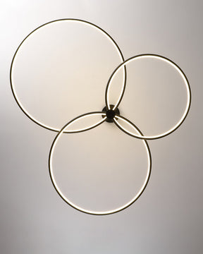 WOMO 3 Black LED Rings Chandelier-WM2179