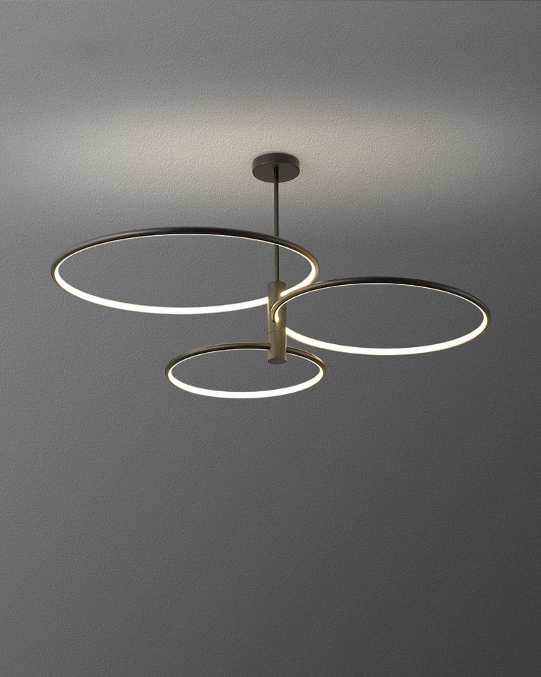 WOMO 3 Black LED Rings Chandelier-WM2179