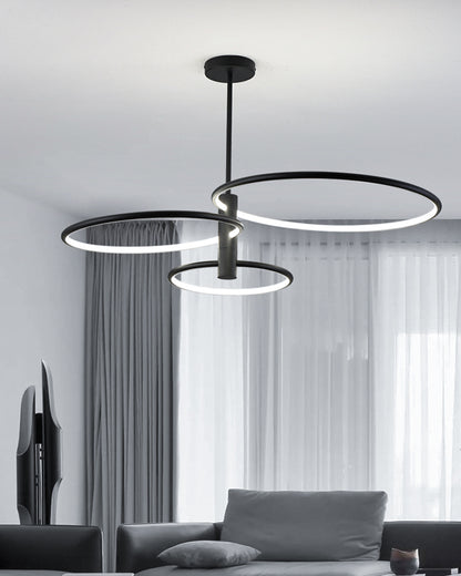 WOMO 3 Black LED Rings Chandelier-WM2179