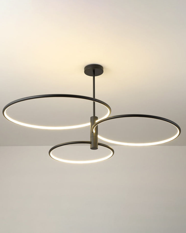 WOMO 3 Black LED Rings Chandelier-WM2179