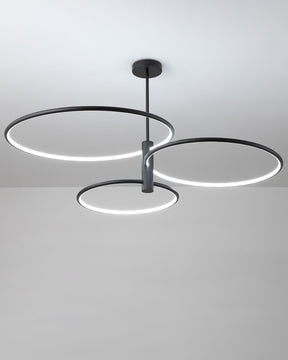 WOMO 3 Black LED Rings Chandelier-WM2179