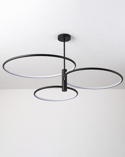 WOMO 3 Black LED Rings Chandelier-WM2179